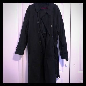 Stafford men’s black trench coat